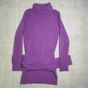 Mudd Turtle Neck Acrylic Sweater Womens Large Venus Purple Belted Waist NWT